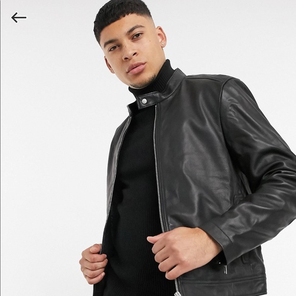 ASOS Leather Racer Jacket - Picture 7 of 7